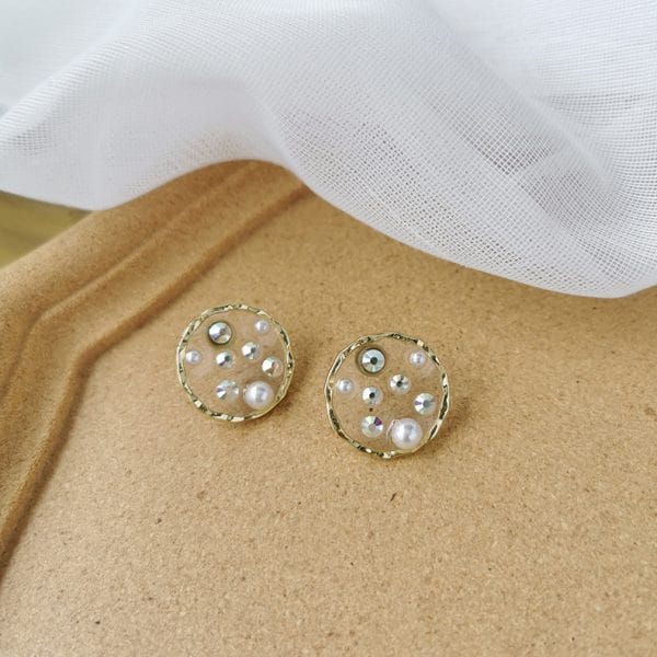 Fashion Transparent Resin Pearl Round Earring