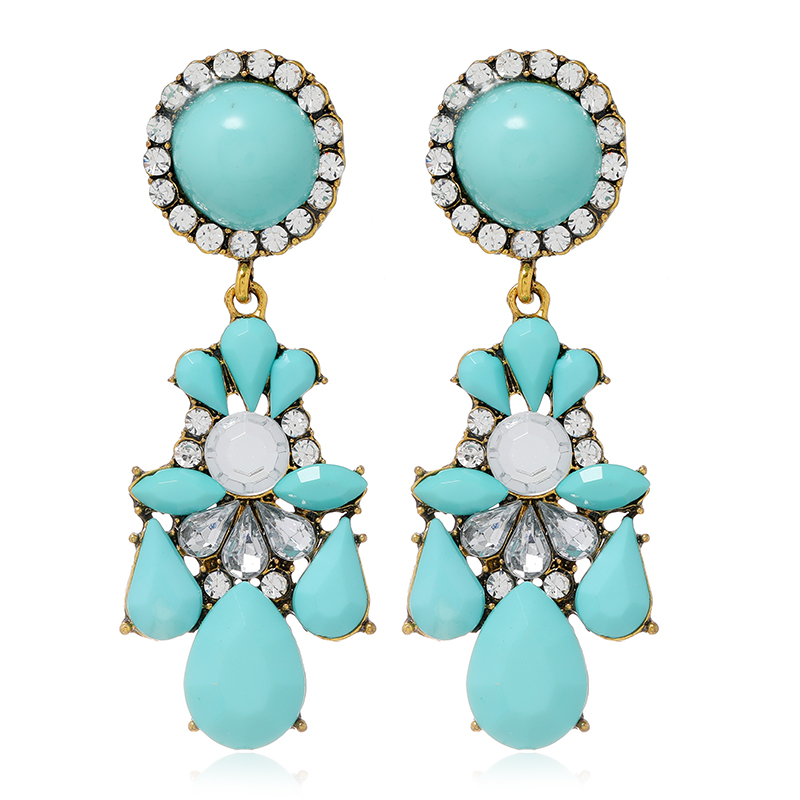 Turquoise Enamel & Gemstone Earrings - Love Me Gifts